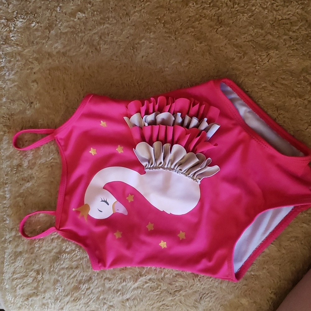 Sol Flamingo toddler swimsuit adjustable straps